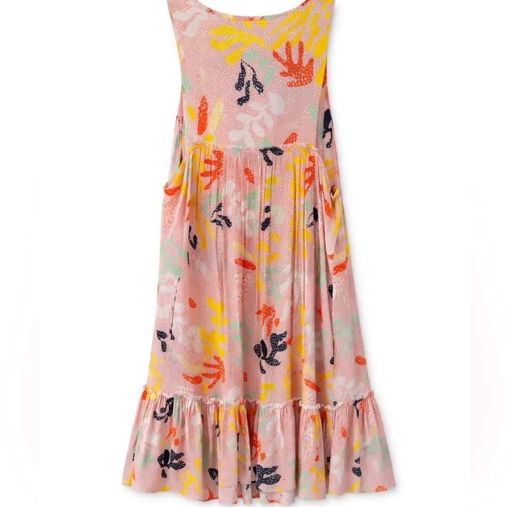 Lemlem by Liya Kebede Reef Bib Mini Dress Pink Print Size M - Picture 4 of 4